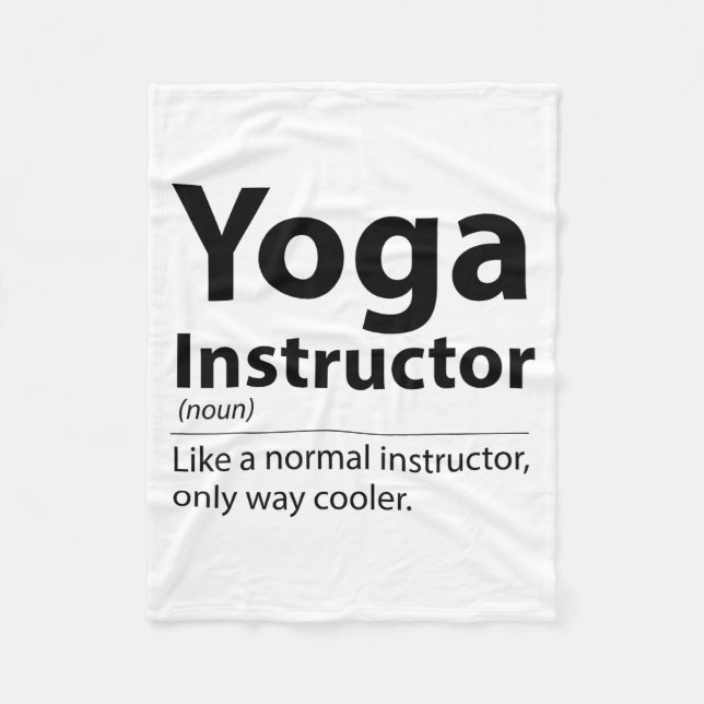 Cool Yoga Instructor Definition Funny Yoga Lover  Fleecefilt (Framsidan)