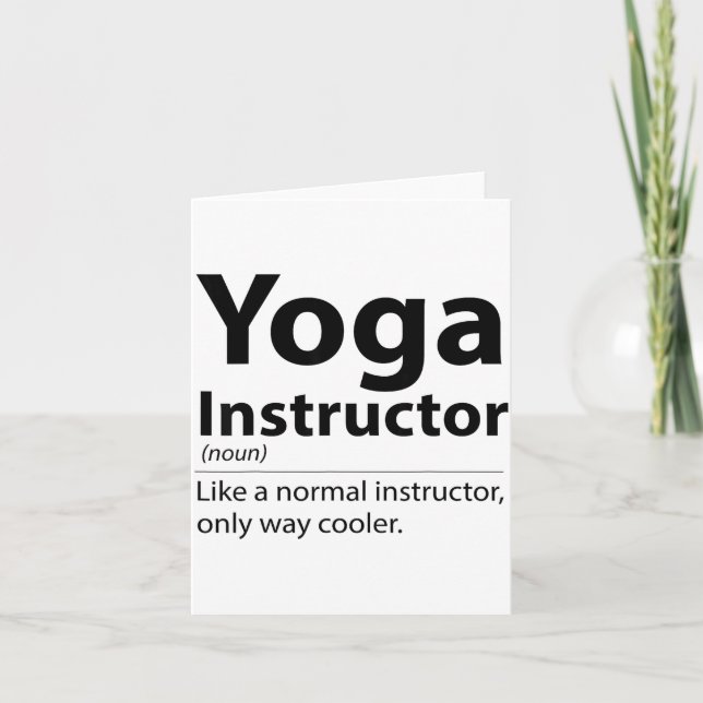 Cool Yoga Instructor Definition Funny Yoga Lover  Kort (Framsida)