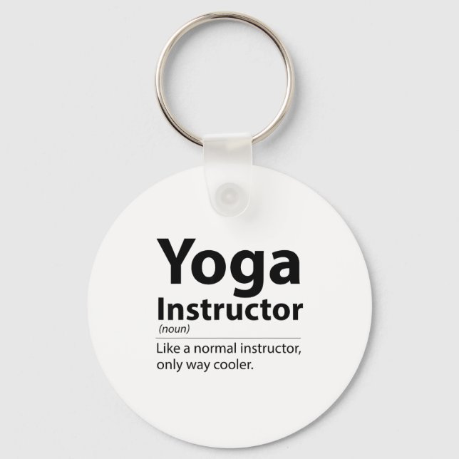 Cool Yoga Instructor Definition Funny Yoga Lover  Nyckelring (Framsida)