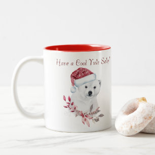 cool yule isbjörn röd och vit mugg