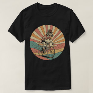 Cool Zebra Cyklist - Retro Solnedgång Cykelritt T Shirt