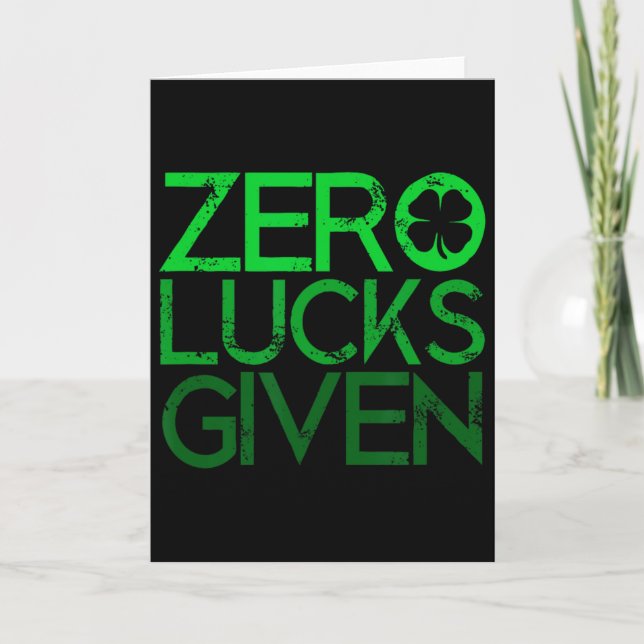 Cool Zero Lycka Ges Rolig Shamrock Klöver St Pat Kort (Framsida)