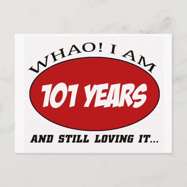 coola 101 år gammal födelsedagskalender vykort (Framsida)