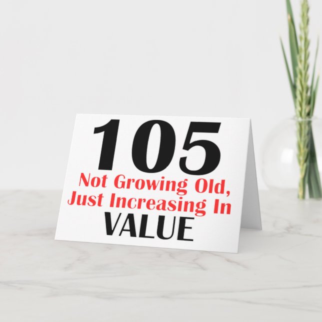 COOLA 105 ÅRS GAMLA BIRTHDAY-FORMGIVNINGAR KORT (Framsida)