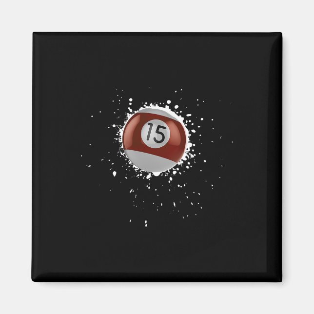 Coola 15-boll 15 Bassäng-billiards färgplatter Magnet (Framsidan)