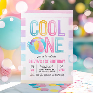 Coola 1:a födelsedagen Party i Bassäng Party Inbjudningar