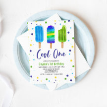 Coola 1:a födelsedagsinbjudan