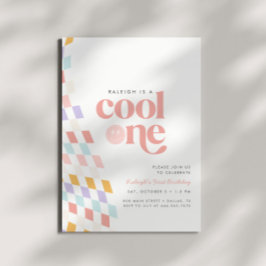 Coola 1-flickans första födelsedag, kontrollerad r inbjudningar