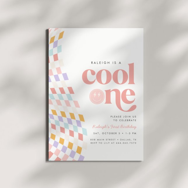 Coola 1-flickans första födelsedag, kontrollerad r inbjudningar (Skapare uppladdad)