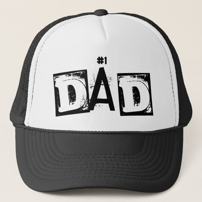 Coola #1 Pappa Black and White Trucker Cap Hat Keps (Framsida)