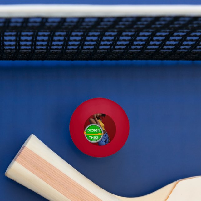 COOLA! 1 Star Ping Pong Boll - Red - Anpassningsba (Tabell)