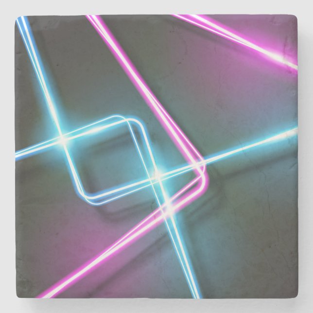 Coola 3-dimensionell Abstrakt Neon Ljus Stenunderlägg (Framsidan)