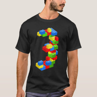 Coola 3:e födelsedagen Bygger block 3 år gammal po T Shirt