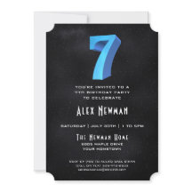 Coola 3D på Svarta 7:e Födelsedagsfest inbjudan