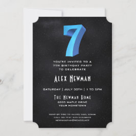 Coola 3D på Svarta 7:e Födelsedagsfest inbjudan