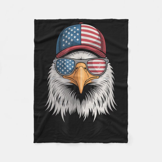 Coola 4:e juli Ålder USA flagga Sungles Independen Fleecefilt (Framsidan)