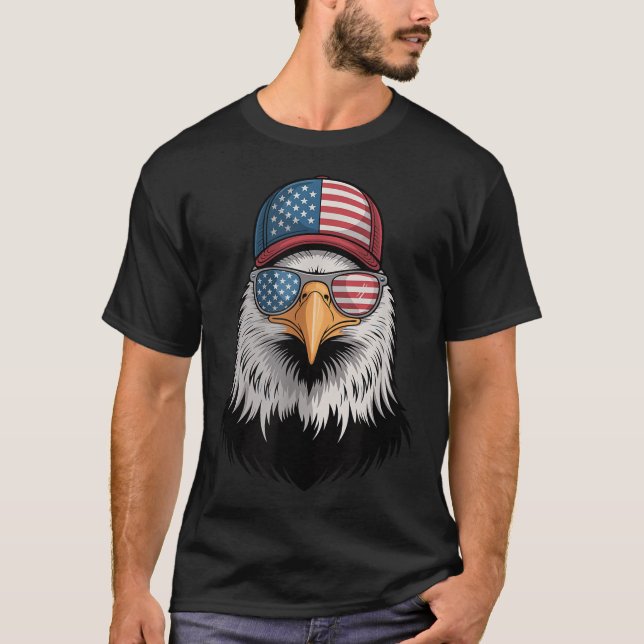 Coola 4:e juli Ålder USA flagga Sungles Independen T Shirt (Framsida)
