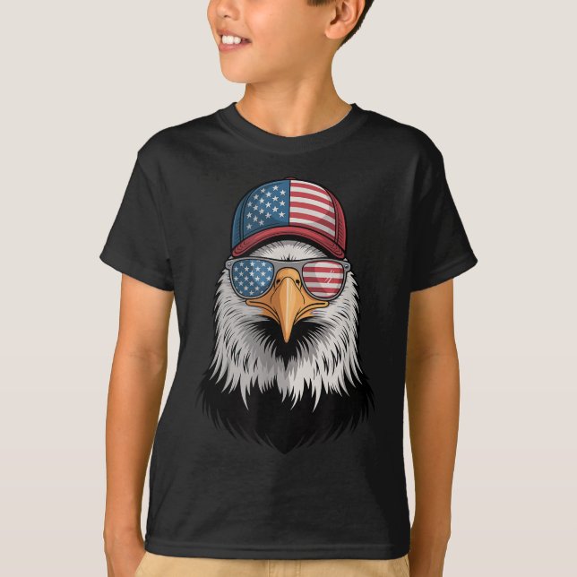 Coola 4:e juli Ålder USA flagga Sungles Independen T Shirt (Framsida)