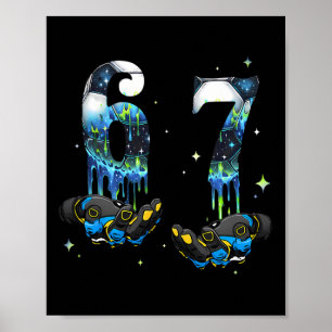 Coola 67 Six Seven Meme Fotboll Footbyll Drip Pojk Poster