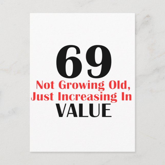 COOLA 69 ÅRS GAMLA BIRTHDAY-FORMGIVNINGAR VYKORT (Framsida)