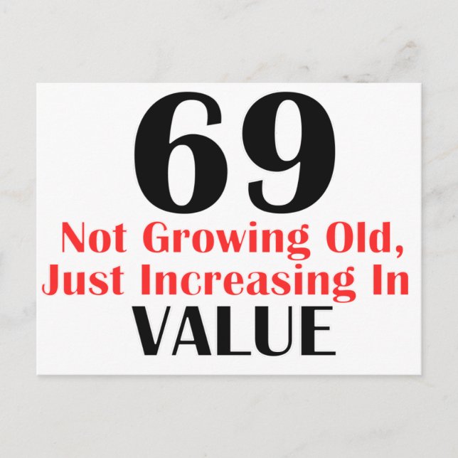 COOLA 69 ÅRS GAMLA BIRTHDAY-FORMGIVNINGAR VYKORT (Framsida)