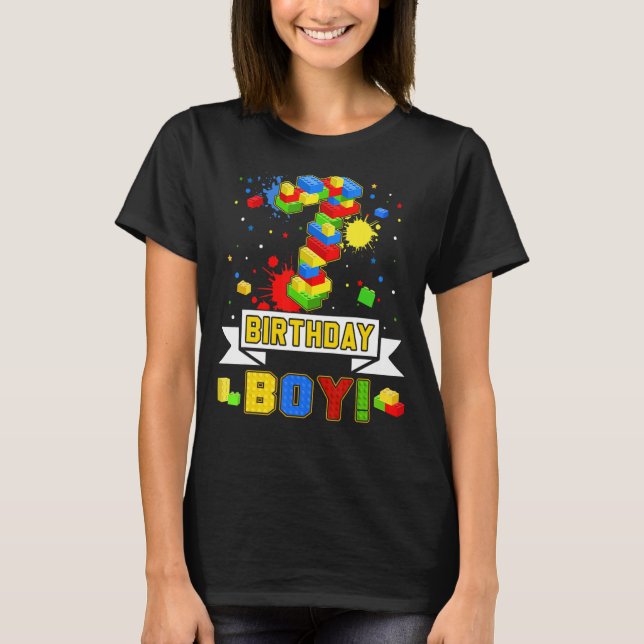 Coola 7:e födelsedag Bygger 7 år gamla pojkar T Shirt (Framsida)
