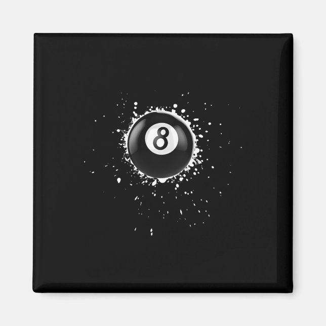 Coola 8 boll Åtta Bassäng miljardsteg Paint Splatt Magnet (Framsidan)