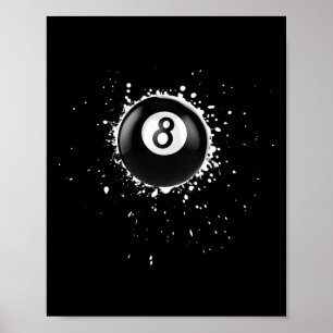 Coola 8 boll Åtta Bassäng miljardsteg Paint Splatt Poster