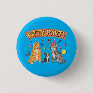 Coola 90-tals kattparty 1990-tals tema katt knapp