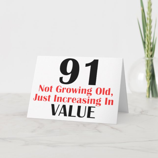COOLA 91 ÅR GAMMALA FÖDELSEDAGDESIGNER KORT (Framsida)