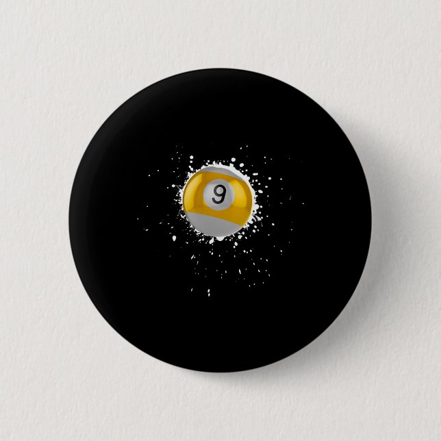 Coola 9 boll Nine Bassäng Billiards Paint Splatter Knapp (Framsida)