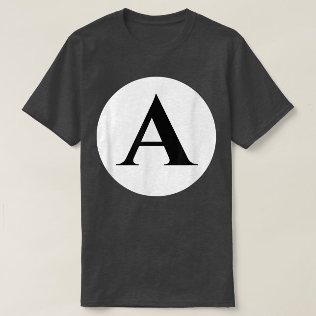 Coola A Alphabet Cute Initial Monogram Brev A Gra T Shirt (Design framsida)