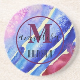 Coola Abstrakt Art Blå Lila Rosa Magenta Underlägg