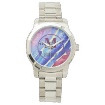 Coola Abstrakt Art Blue Lila Rosa Magenta E-Watch