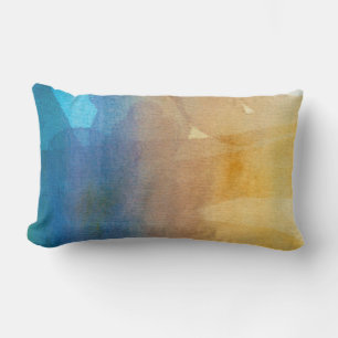 coola abstrakt blå och bruna dekorativ kudde