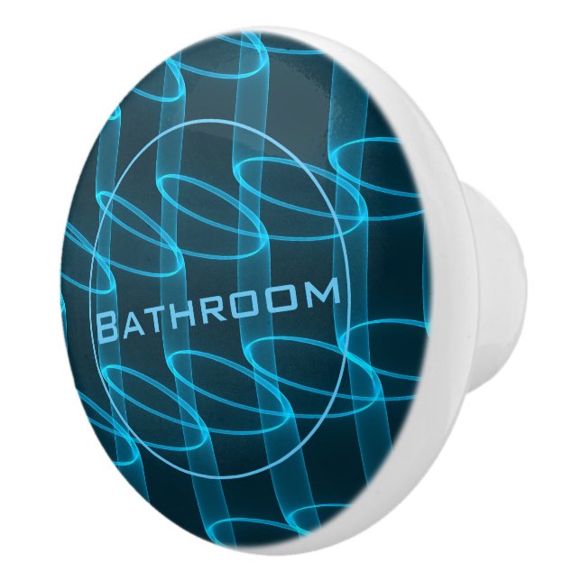 Coola Abstrakt Blue Neon Vinkara Bathroom Knopp (Höger)