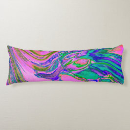 Coola Abstrakt Chartreuse och Shock rosa Groovy Re Kroppskudde