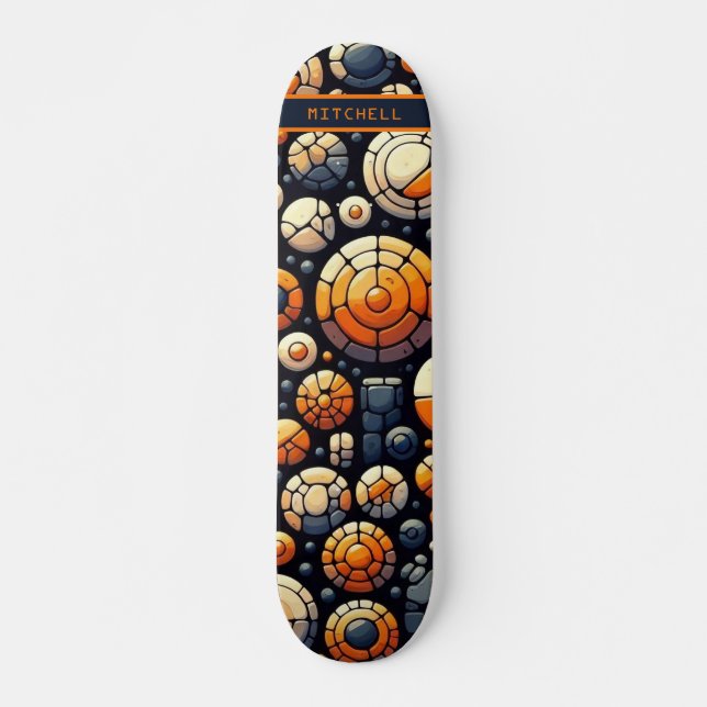 Coola Abstrakt Circles Skateboard Orange  (Framsida)