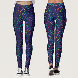 Coola Abstrakt Färgfläckig disco Ljus Mönster Part Leggings