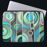 Coola-Abstrakt för popup-konst, geometrisk Mönster Laptop Sleeve<br><div class="desc">Ett coola färglöst popkonsgeometriskt mönster med modern dragningskraft,  den här utformningen har cirklar och linjer i skuggor av blått,  grönt,  grått och svart. Skydda din bärbara dator eller Tablet PC-enhet i stil.</div>