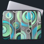 Coola-Abstrakt för popup-konst, geometrisk Mönster Laptop Sleeve<br><div class="desc">Ett coola färglöst popkonsgeometriskt mönster med modern dragningskraft,  den här utformningen har cirklar och linjer i skuggor av blått,  grönt,  grått och svart. Skydda din bärbara dator eller Tablet PC-enhet i stil.</div>