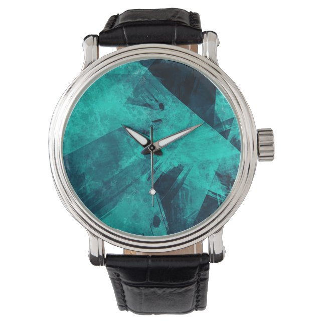 Coola Abstrakt Jagged Blue Art Armbandsur (Framsida)