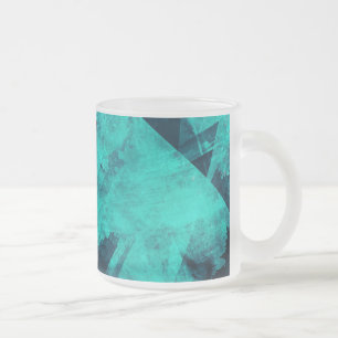 Coola Abstrakt Jagged Blue Art Frostad Glasmugg