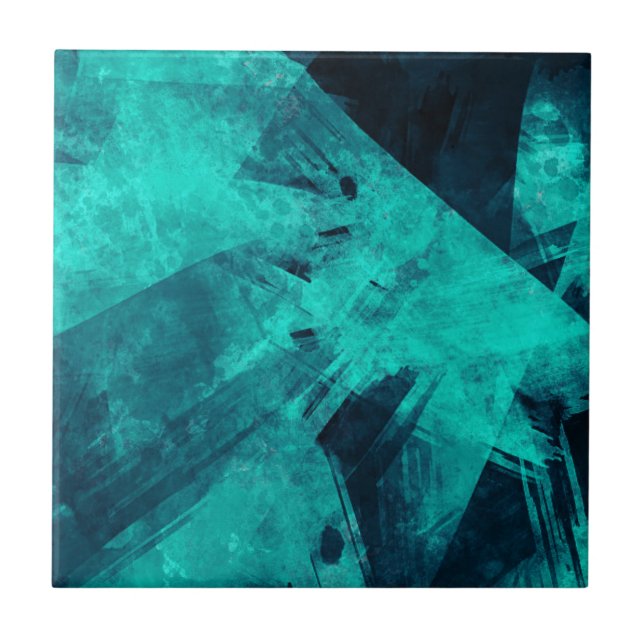 Coola Abstrakt Jagged Blue Art Kakelplatta (Framsidan)