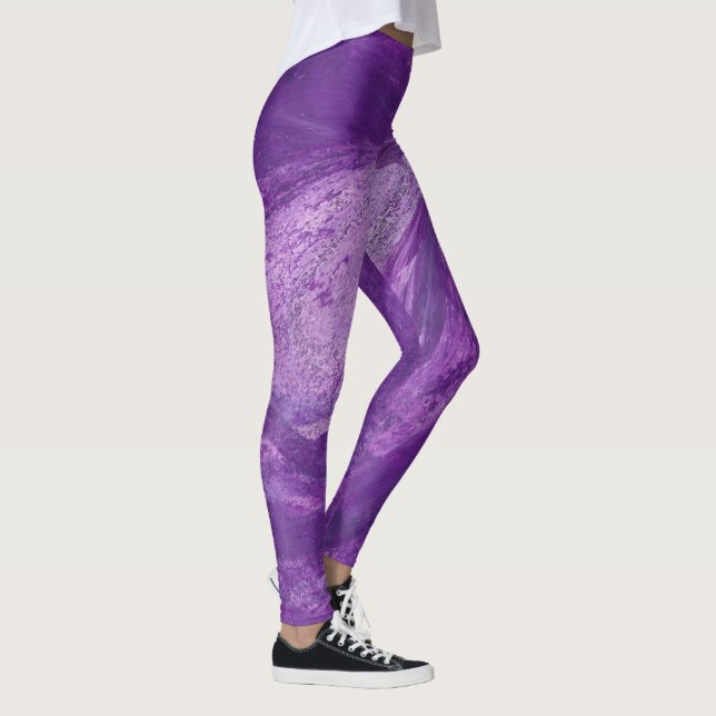Coola Abstrakt Lila och lavender Blends Leggings (Höger)