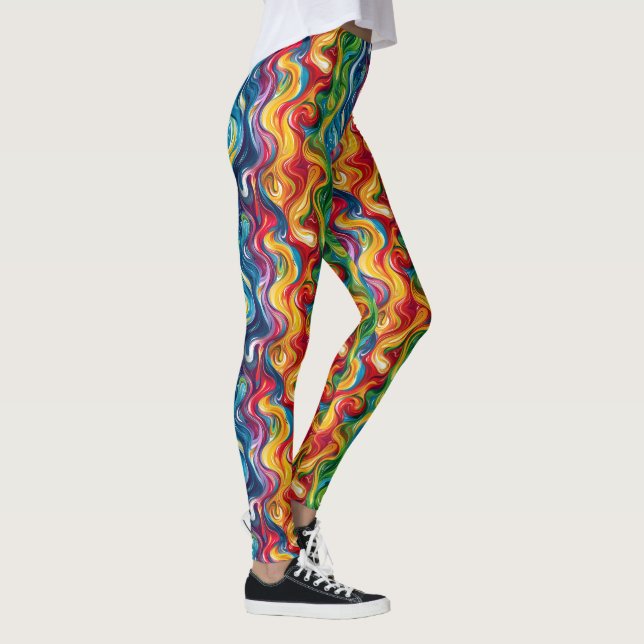 Coola abstrakt mönster leggings (Höger)
