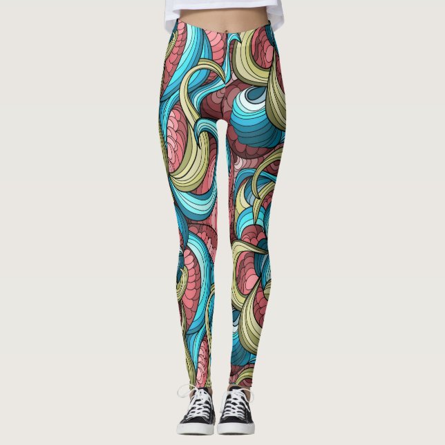 Coola Abstrakt Mönster Leggings (Framsida)