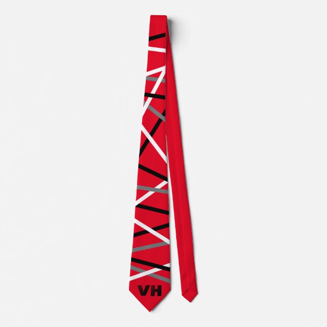 Coola Abstrakt Red Stripe Guitar Namn Initialer Slips (Framsida)