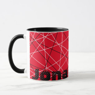 Coola Abstrakt Red Stripe Guitar Namn Mugg