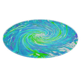 Coola Abstrakt Retro Aqua och Lime Green Swirl